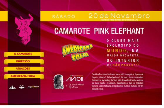 Hotsite Camarote Pink Elephant